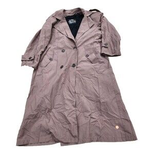 vintage London Fog Towne Women's Brown Long Trench Coat Double-Breasted Size 14